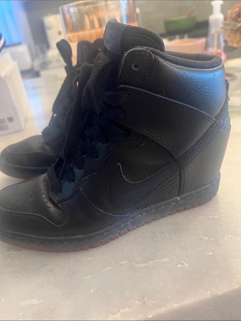 Nike Women Black High-Top Wedge Sneakers